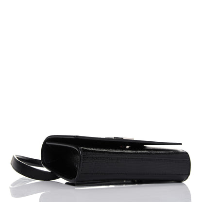 Saint Laurent Calfskin Lizard Embossed Monogram Kate Belt Bag Black 4 of 13