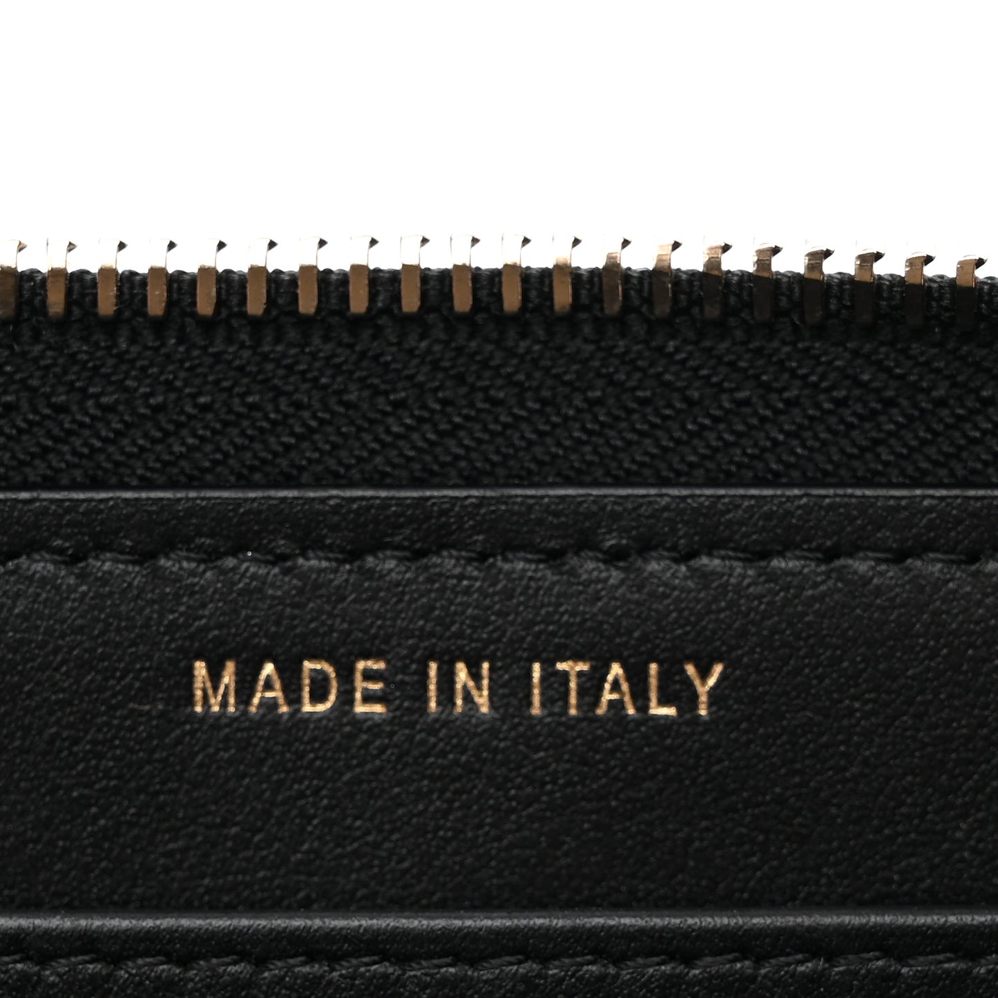 Caviar Camellia Embossed Large Zip Around Gusset Wallet Black