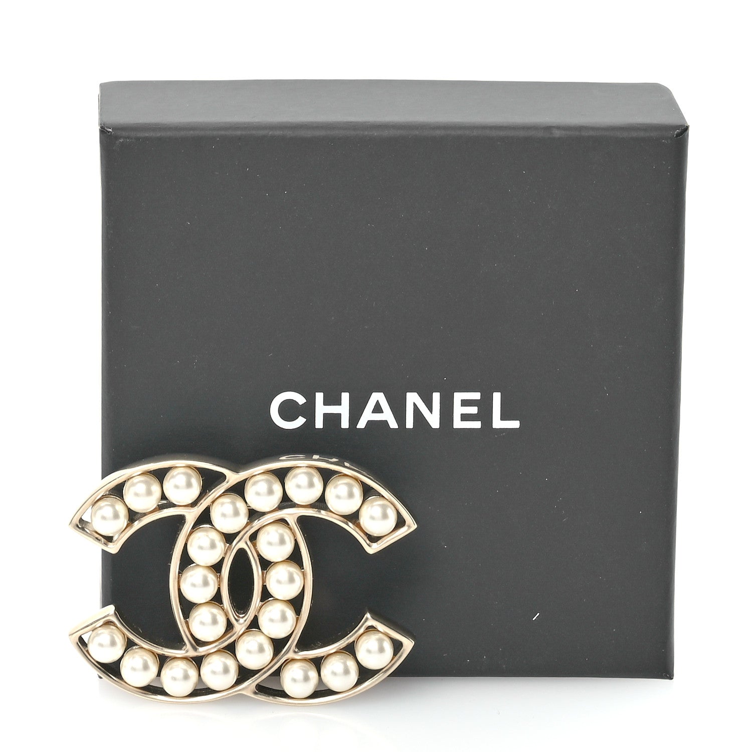 Chanel Pearl CC Brooch Light Gold 4 of 4