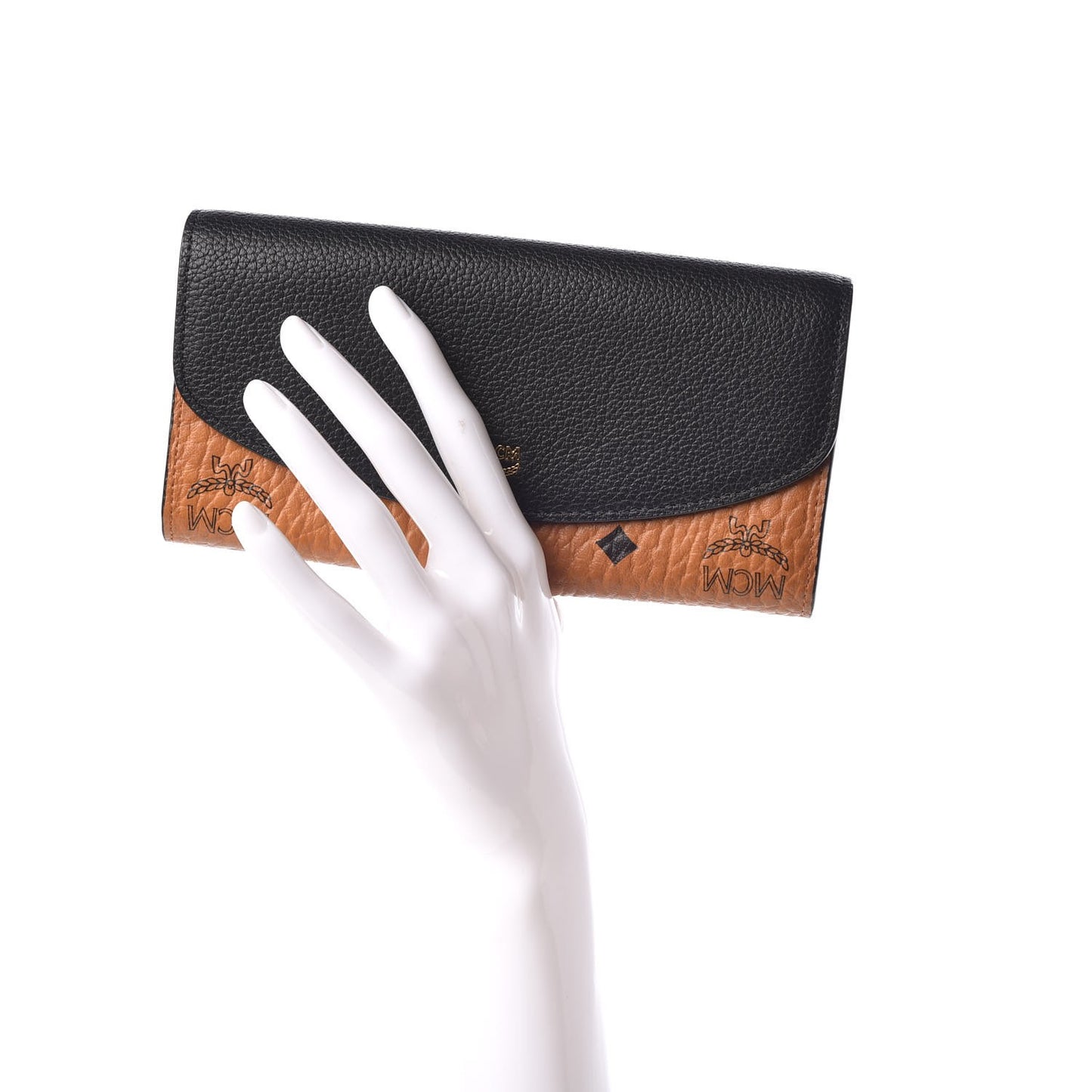 Visetos Grained Calfskin Large Two Fold Wallet Black