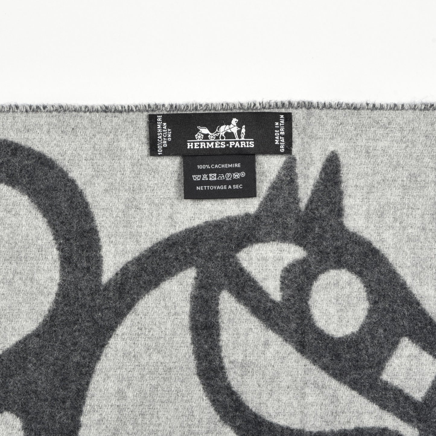 Cashmere Boucles et Camails Muffler Anthracite Gris Clair