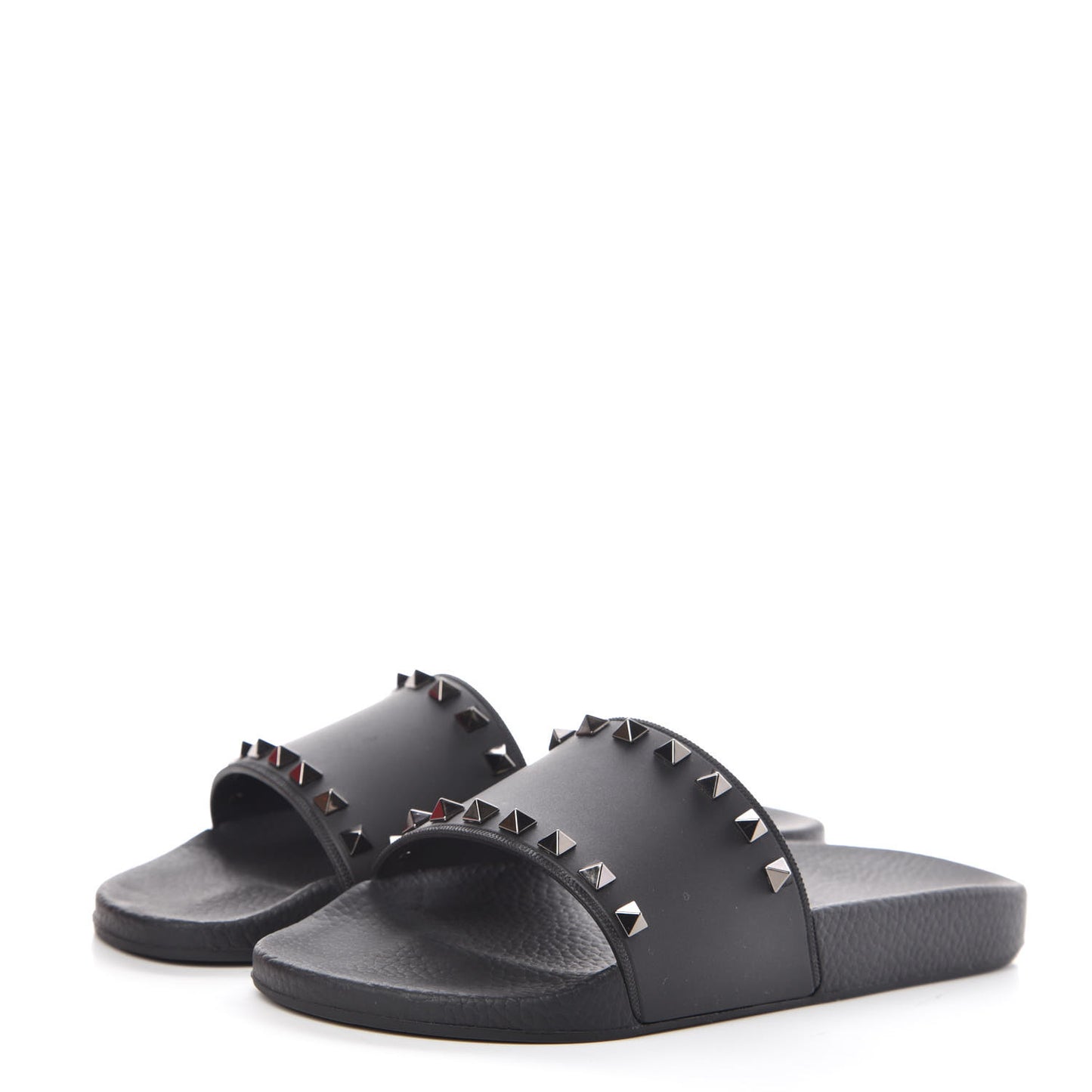 Rubber Rockstud Slide Sandals 39 Black