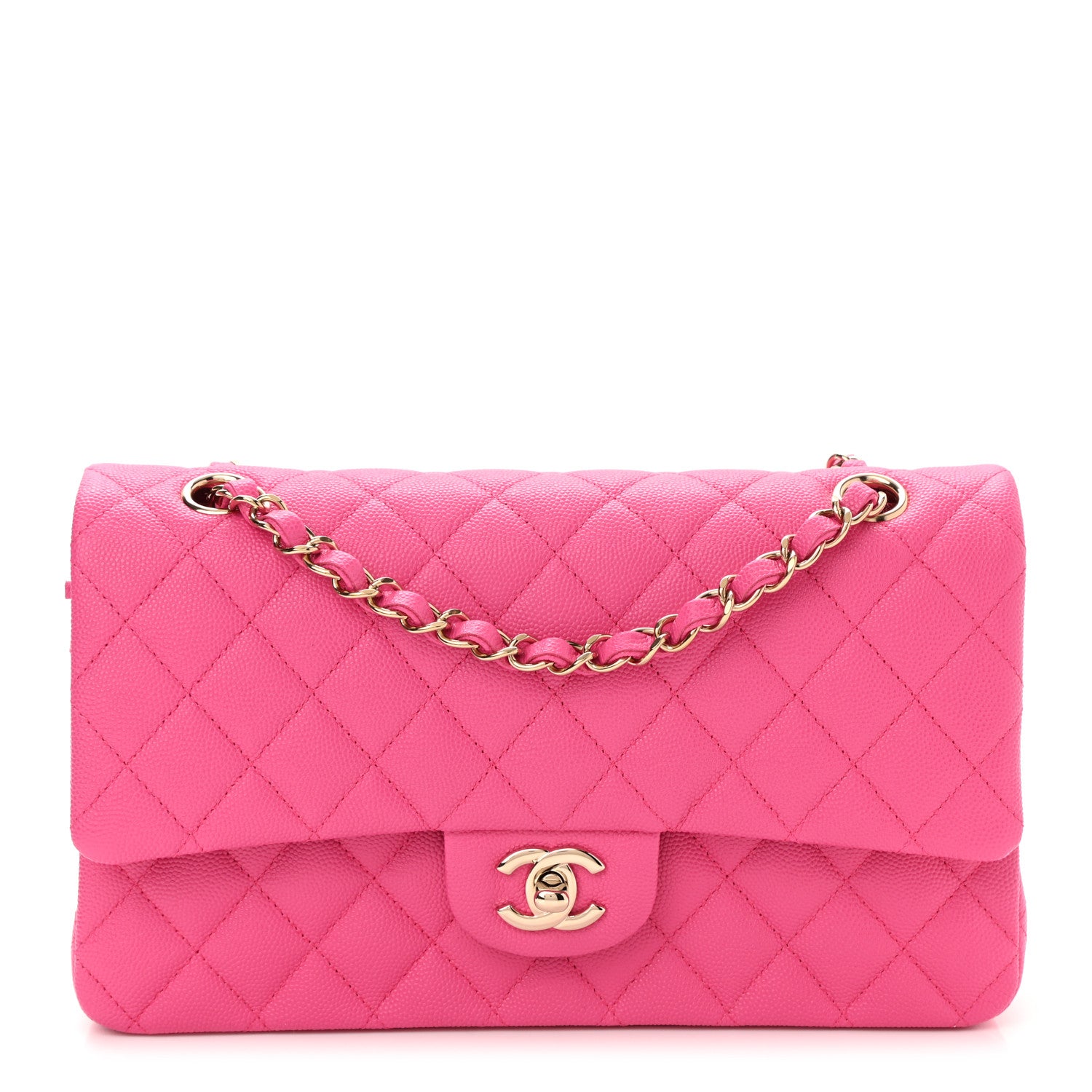 Chanel Caviar Quilted Medium Double Flap Dark Pink 1 of 10