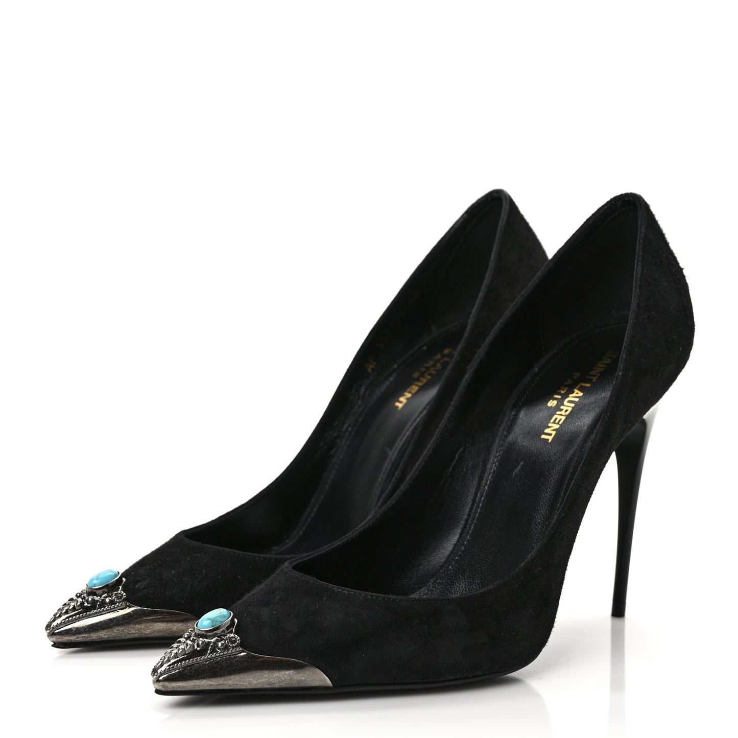 Suede Metal Tip Zoe 105 Pumps 38.5 Black