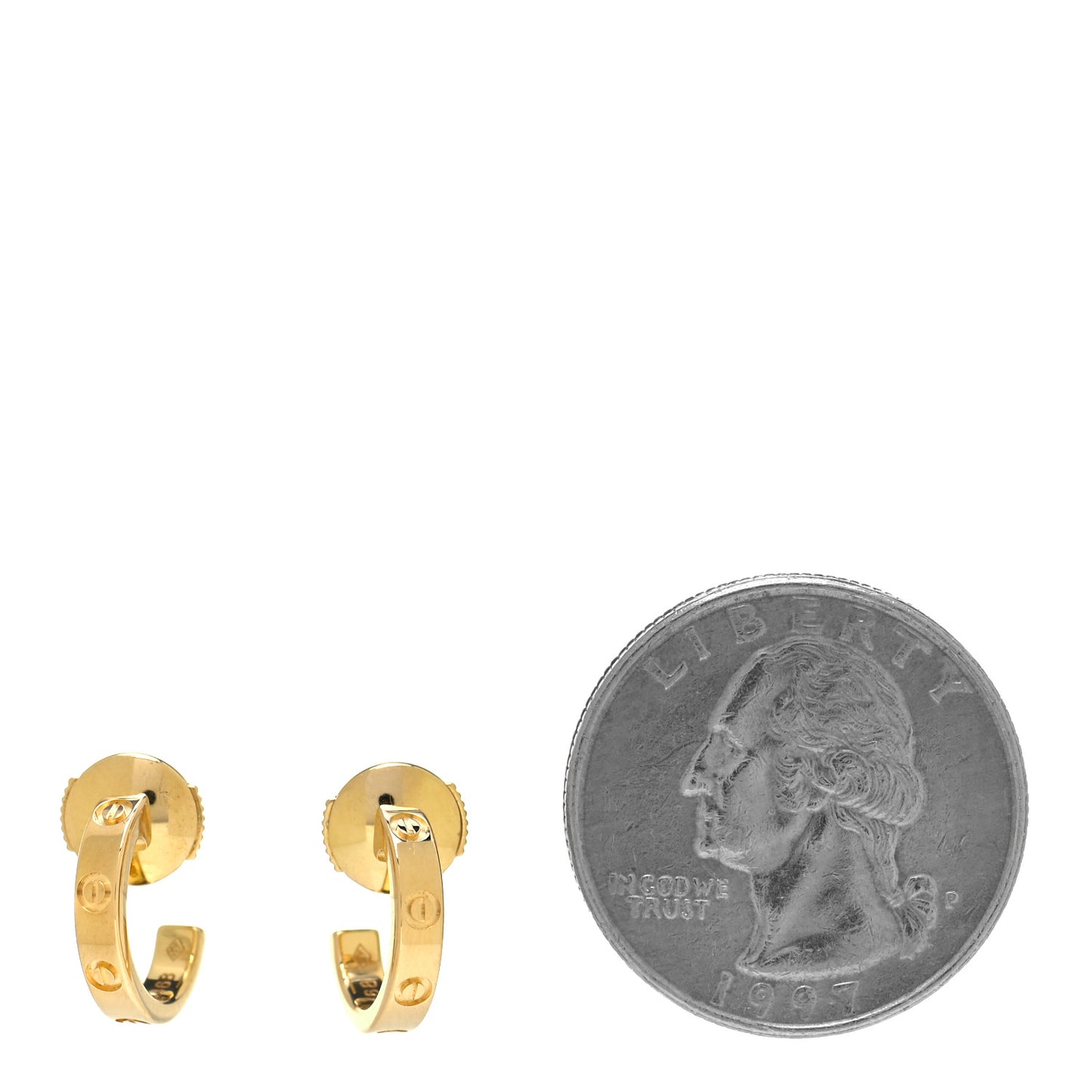 18K Yellow Gold Small LOVE Hoop Earrings