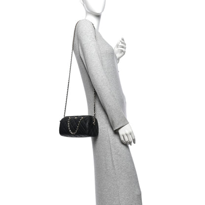 Chanel Caviar Quilted Barrel Clutch With Chain Black 2 of 11