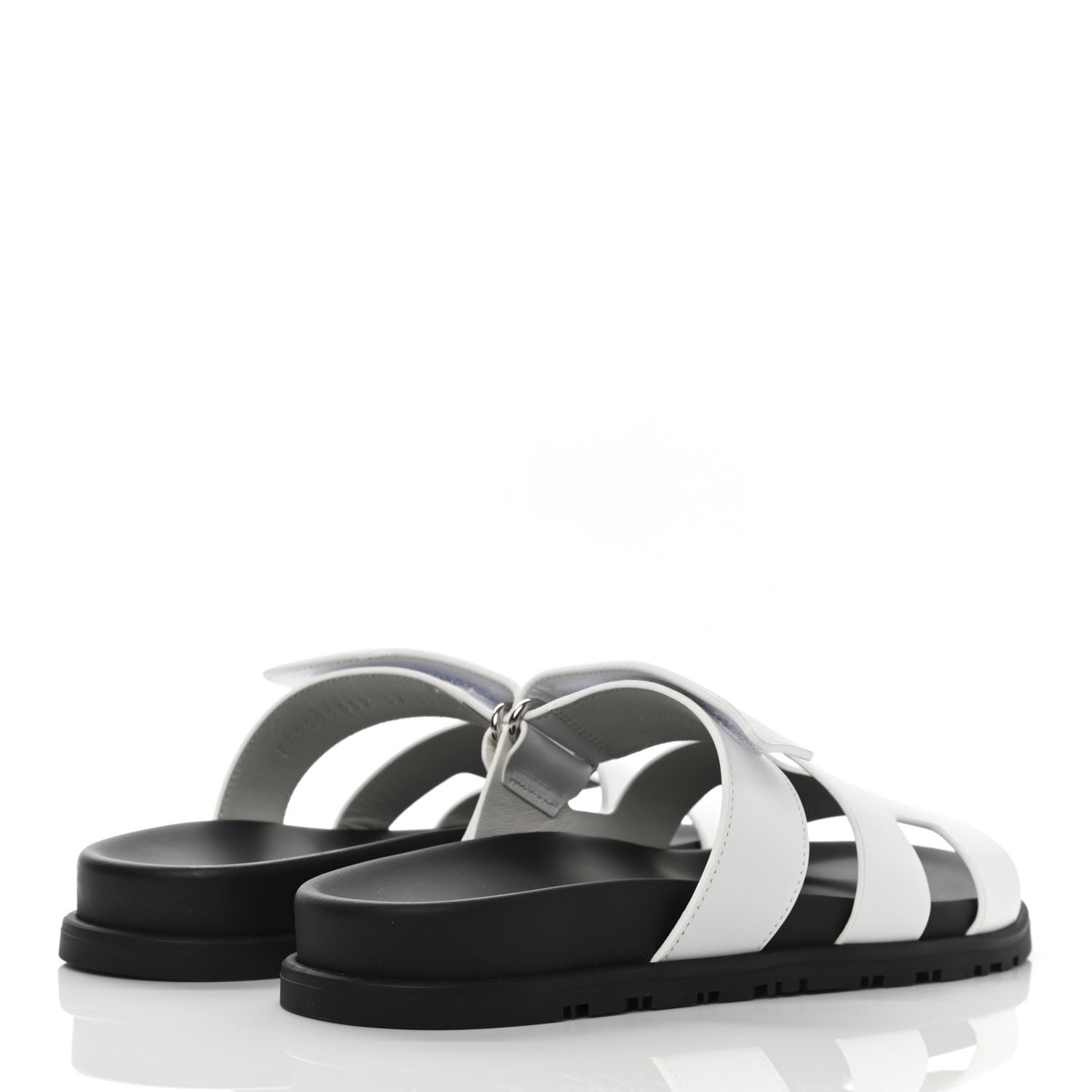 Hermes Calfskin Womens Chypre Sandals 37 White 4 of 9