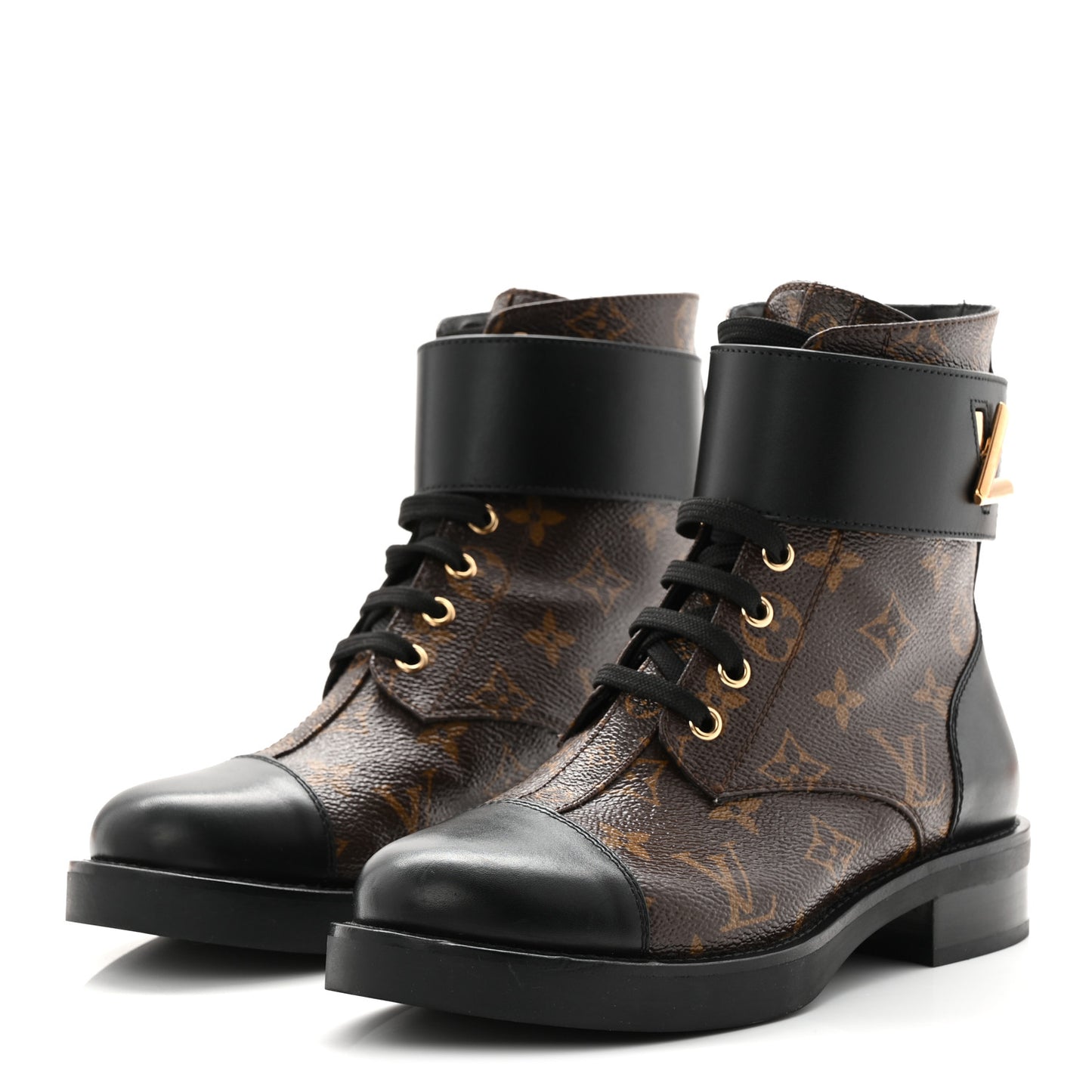 Calfskin Monogram Wonderland Flat Ranger Boots 36.5 Black