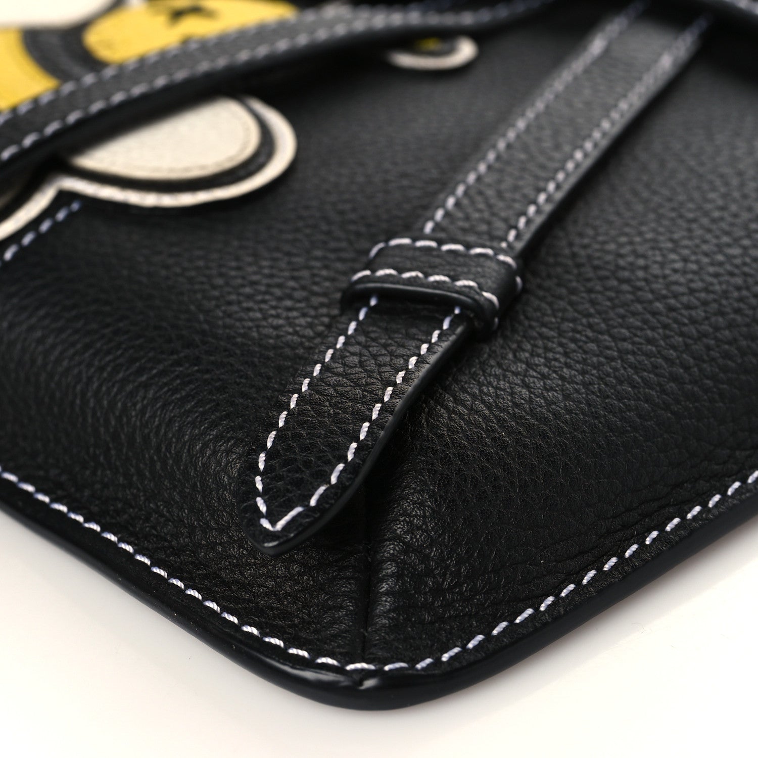 Christian Dior X KAWS Grained Calfskin Bee Saddle Pouch Black 9 of 9