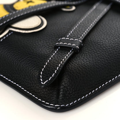 Christian Dior X KAWS Grained Calfskin Bee Saddle Pouch Black 9 of 9