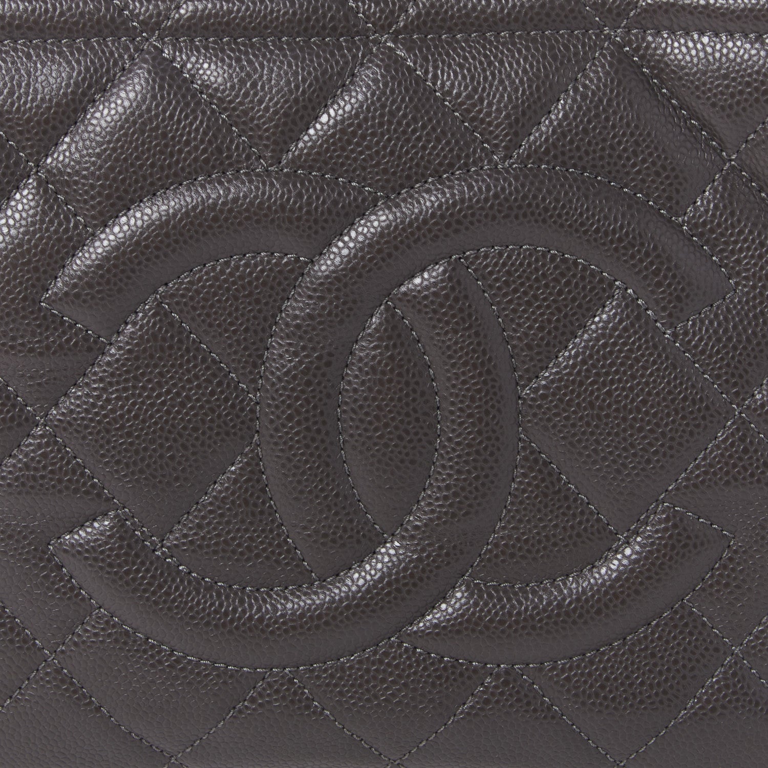 Chanel Caviar Quilted Timeless CC Soft Tote Dark Grey 7 of 9