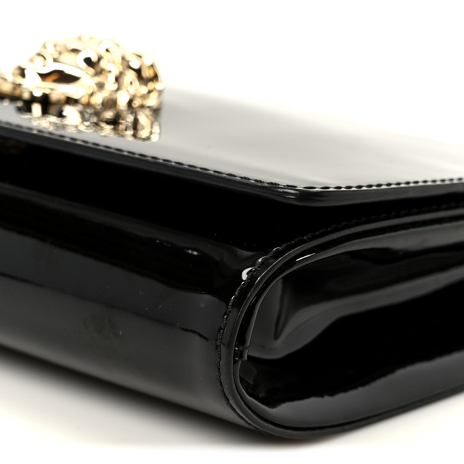 Versace Patent Palazzo Medusa Chain Evening Bag Black 10 of 10