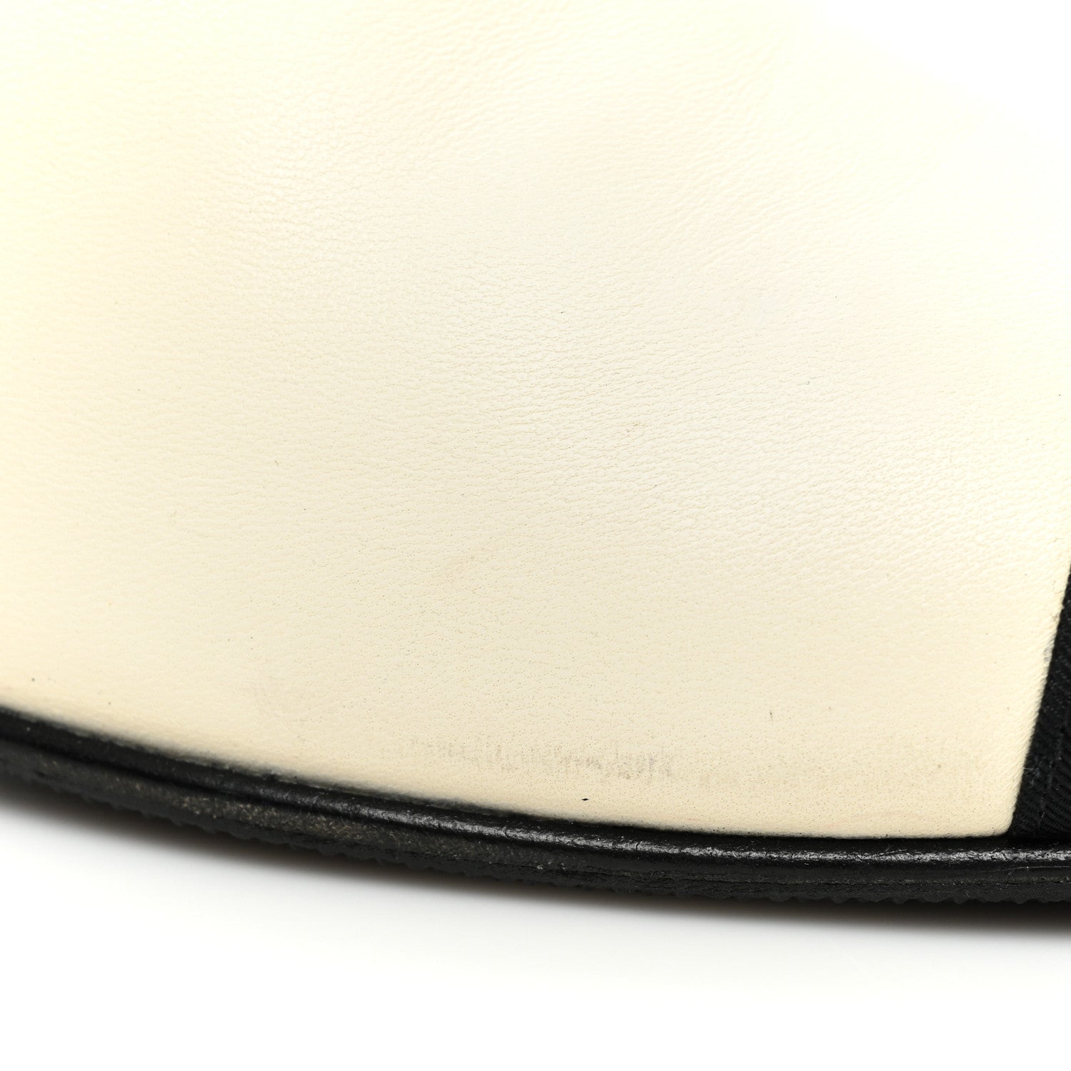 Chanel Lambskin Grosgrain Fold Over Logo Cap Toe Boots 36.5 Ivory Black 14 of 15