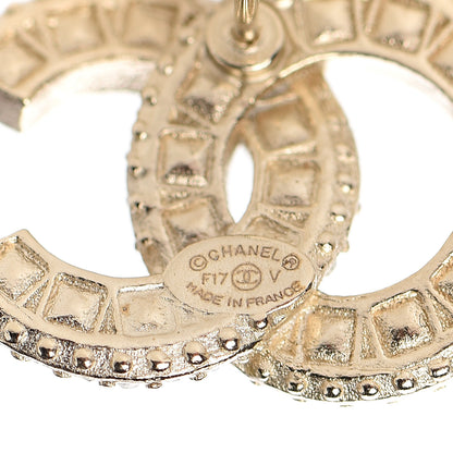Chanel Crystal Timeless CC Earrings Light Gold 4 of 5