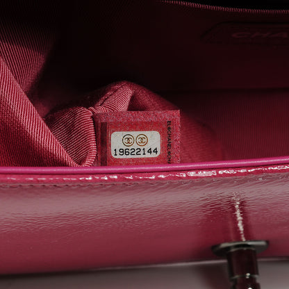 Chanel Patent Tweed Medium Boy Flap Fuchsia 7 of 8