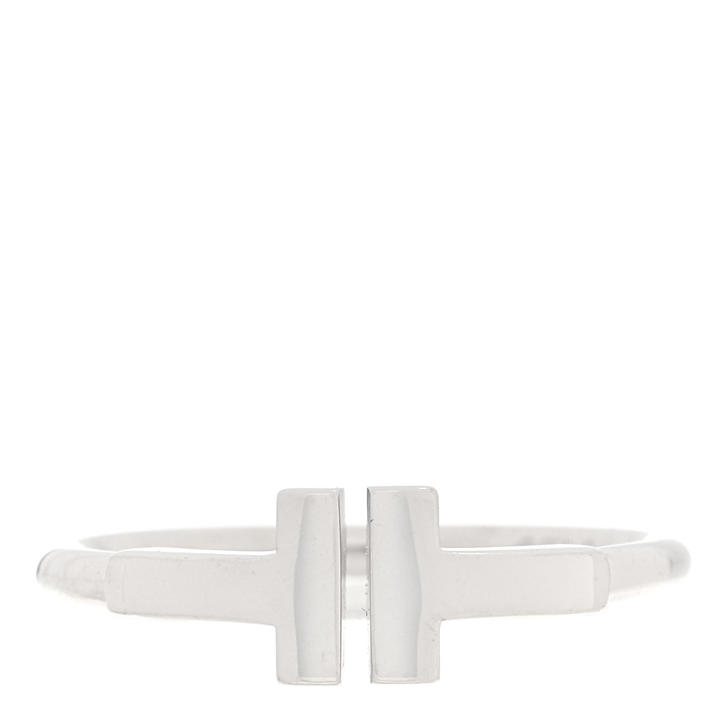 18K White Gold T Wire Ring 50 5.25