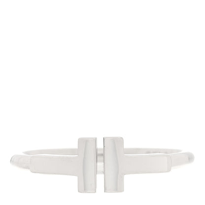 Tiffany 18K White Gold T Wire Ring 50 5.25 1 of 4
