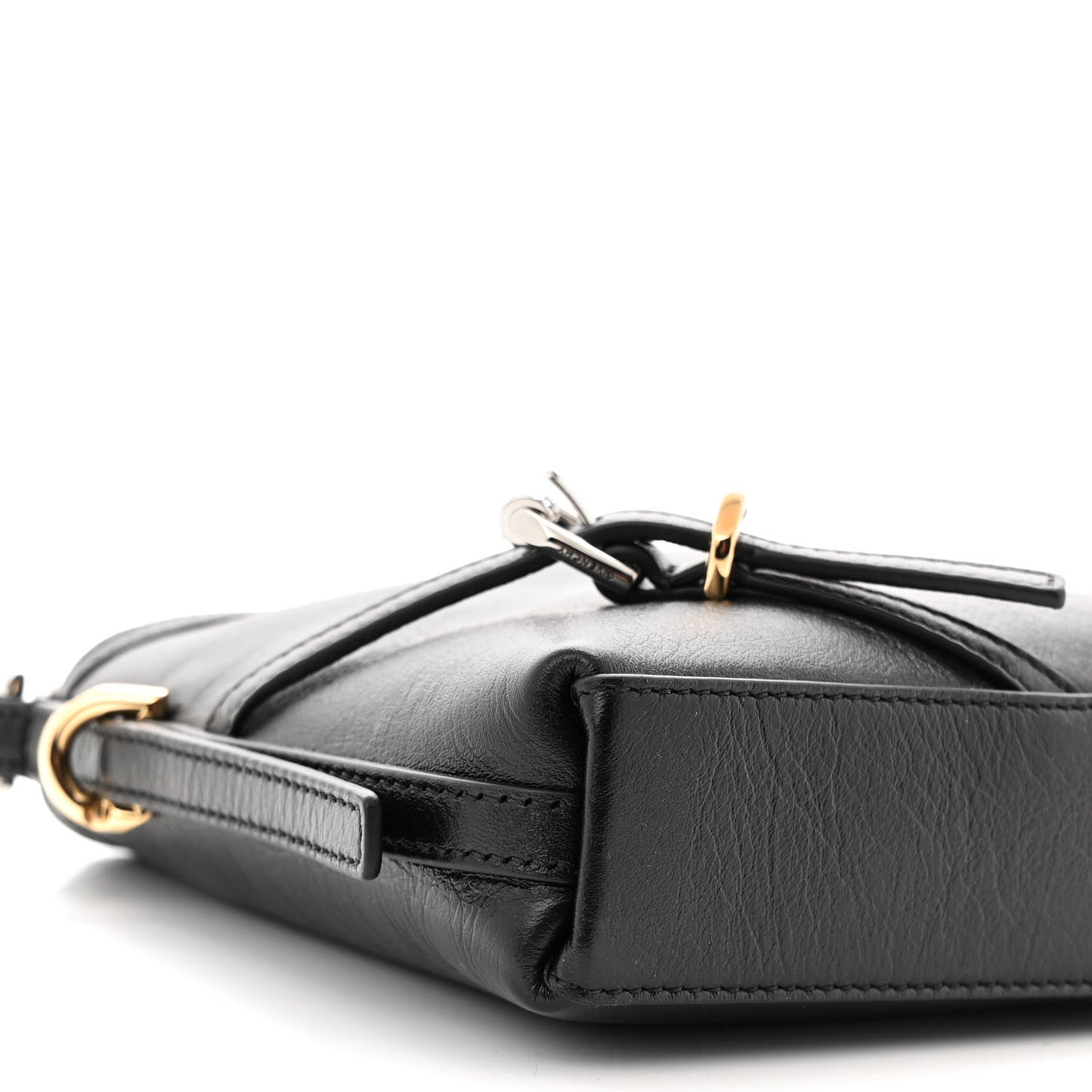 Tumbled Calfskin Nano Voyou Bag Black