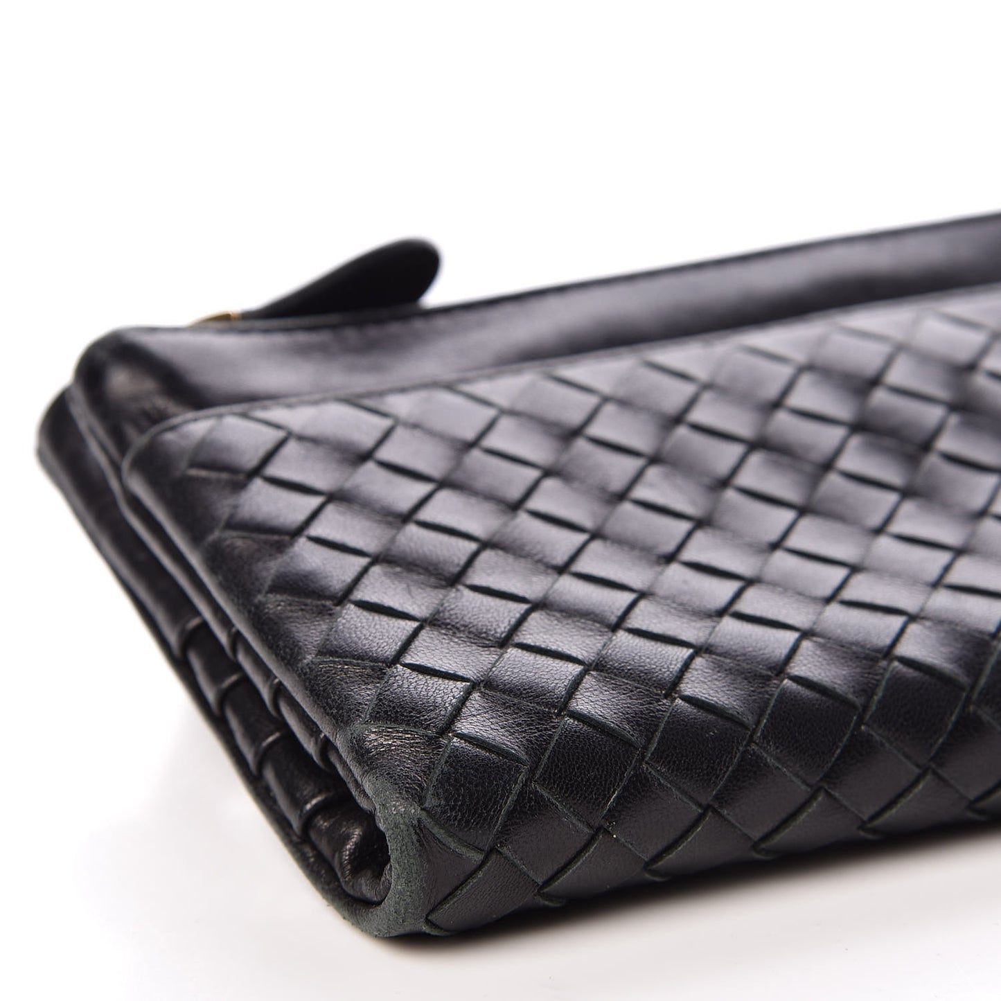 Nappa Intrecciato Double Zip Clutch Wallet Black