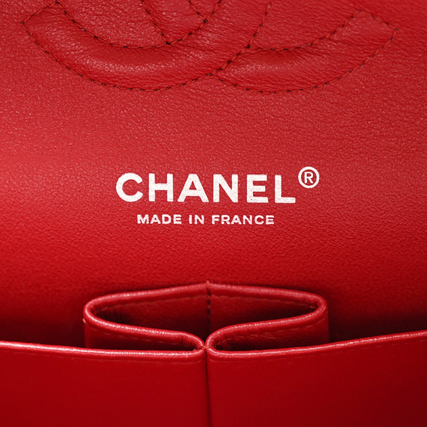Caviar Quilted Medium Double Flap Red