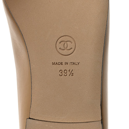 Chanel Lambskin Cap Toe Ballerina Flats 39.5 Beige Black 7 of 9