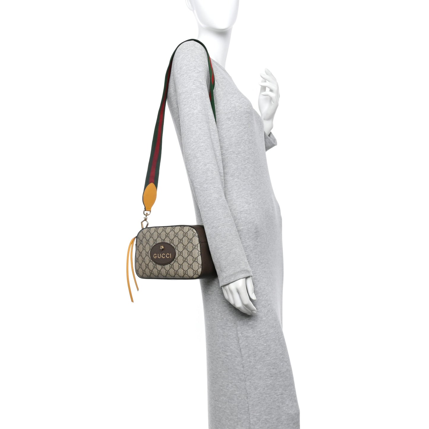 GG Supreme Monogram Web Neo Vintage Shoulder Bag Beige New Acero Crop