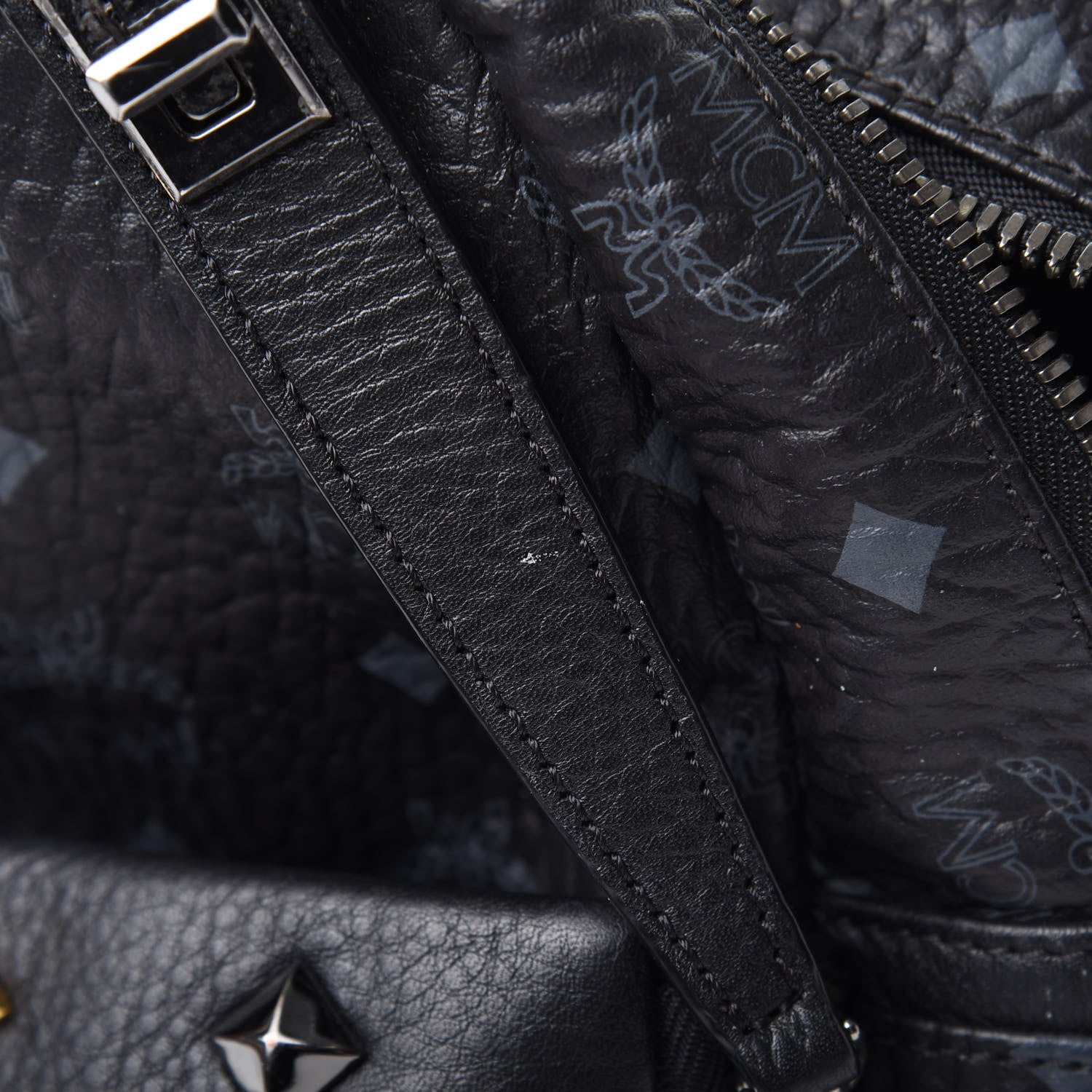 MCM Visetos Studded Small Dual Stark Backpack Black 11 of 19