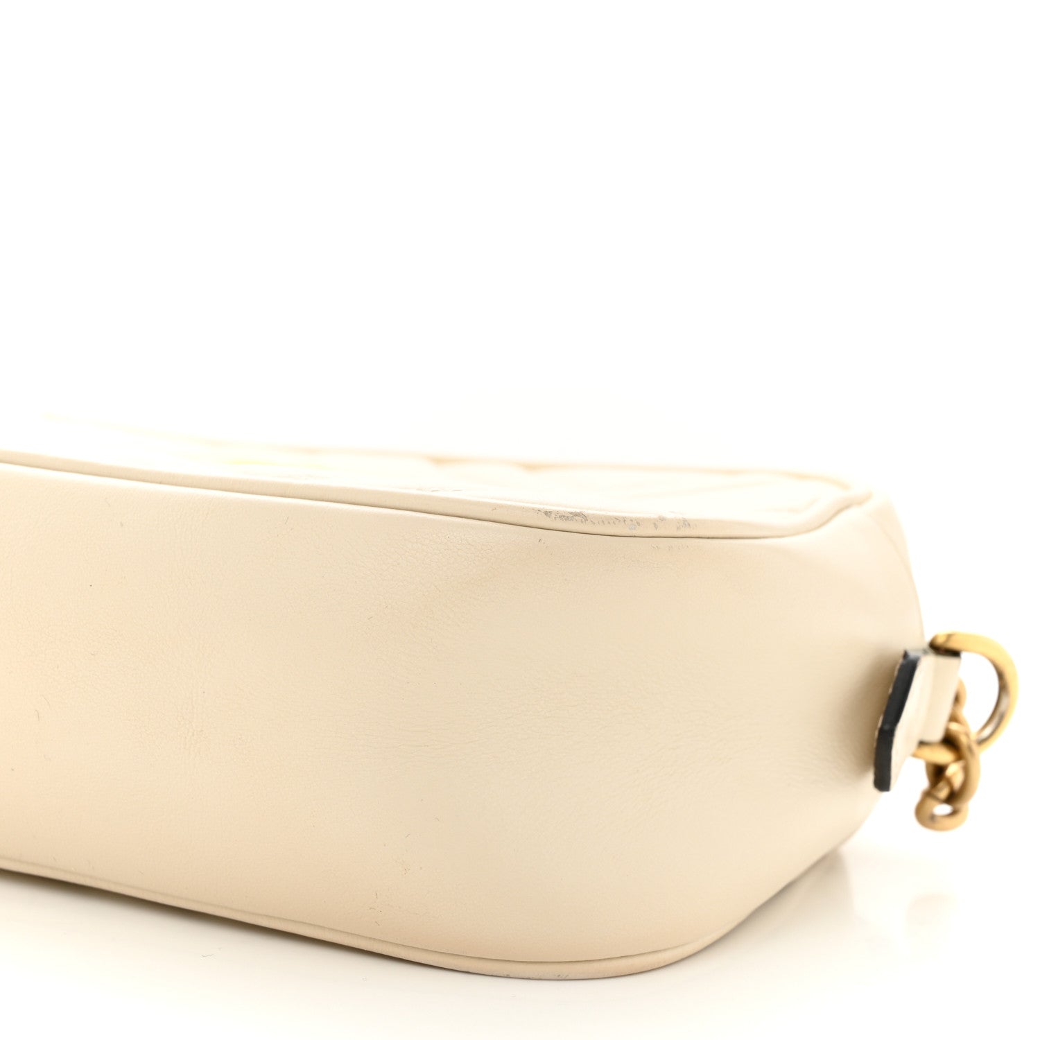 Gucci Calfskin Matelasse Small GG Marmont Chain Shoulder Bag White 10 of 13