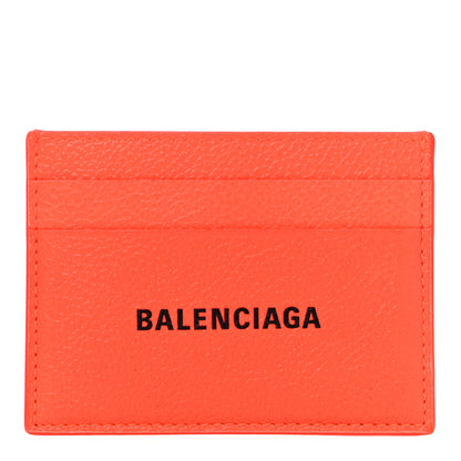 Balenciaga Grained Calfskin Logo Cash Card Holder Orange Black 1 of 10
