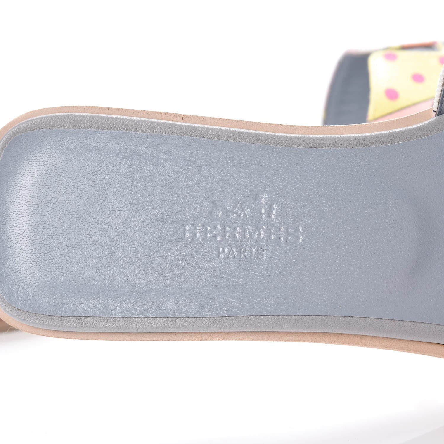 Hermes Canvas Faubourg Rainbow Oran Sandals 36 Multicolore Bleu Beton 5 of 9