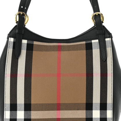 Burberry Grainy Calfskin House Check Small Canterbury Tote Black 7 of 9