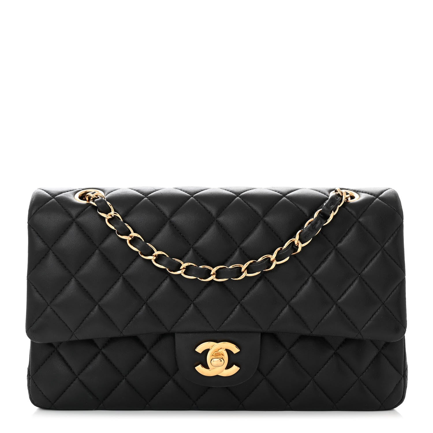 Chanel Lambskin Quilted Medium Double Flap Black 1 of 14