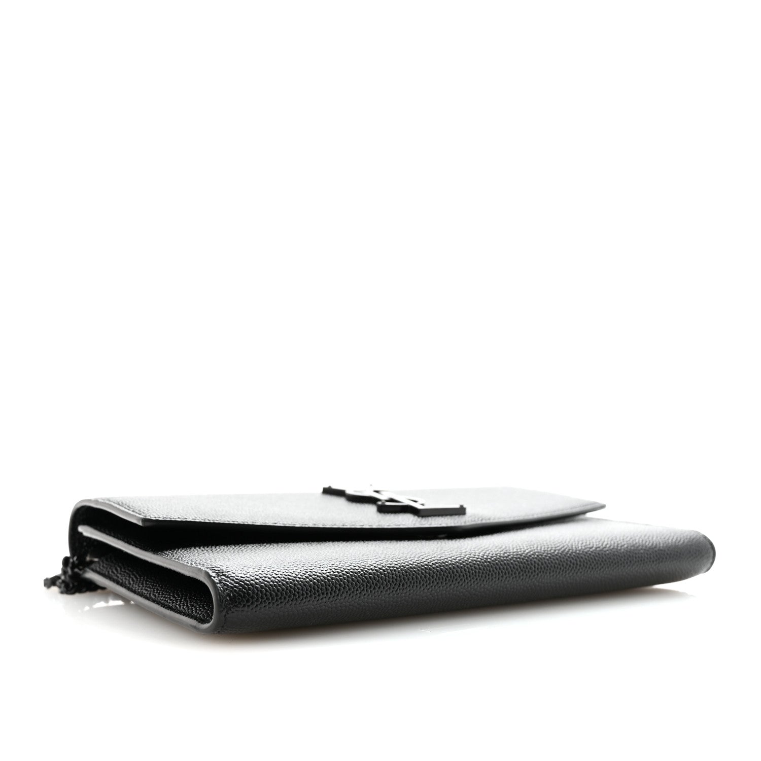 Saint Laurent Grain de Poudre Uptown Chain Wallet Black 5 of 12