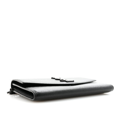Saint Laurent Grain de Poudre Uptown Chain Wallet Black 5 of 12