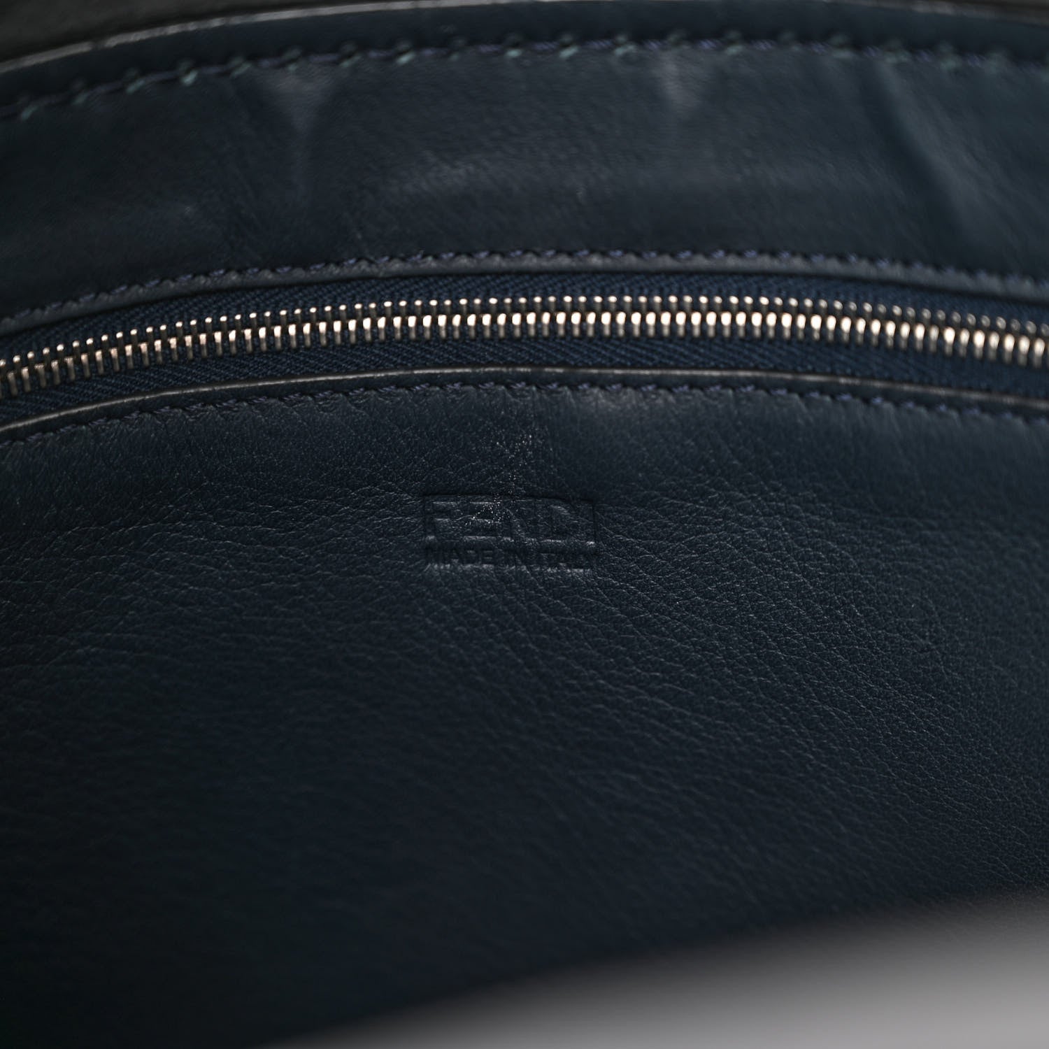 Fendi Vitello All In Shopper Tote Navy Black 6 of 10