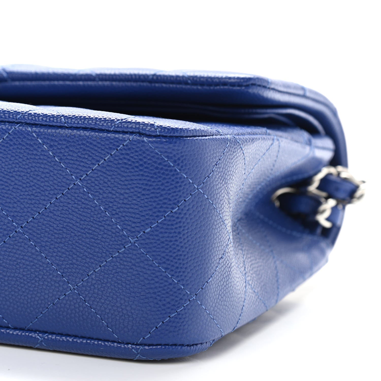 Chanel Caviar Quilted Medium Double Flap Blue 9 of 9