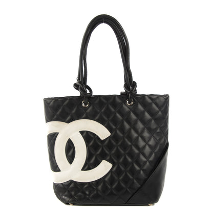 Chanel Calfskin Quilted Medium Cambon Tote Black White 1 of 9