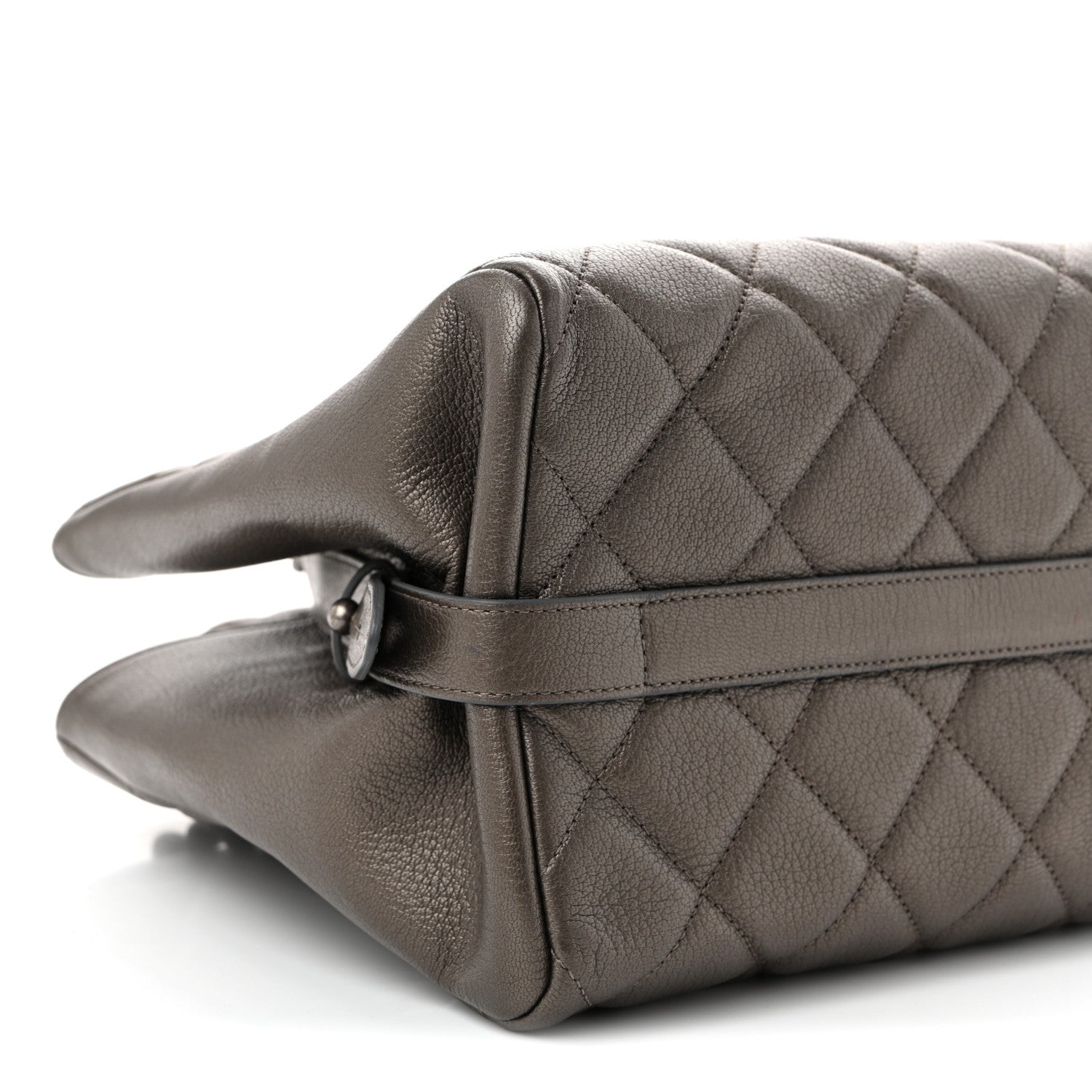 Chanel Metallic Goatskin Quilted Large City Rock Shopping Bag Silver 9 of 10