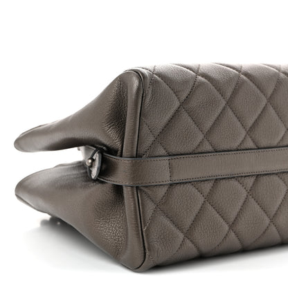Chanel Metallic Goatskin Quilted Large City Rock Shopping Bag Silver 9 of 10
