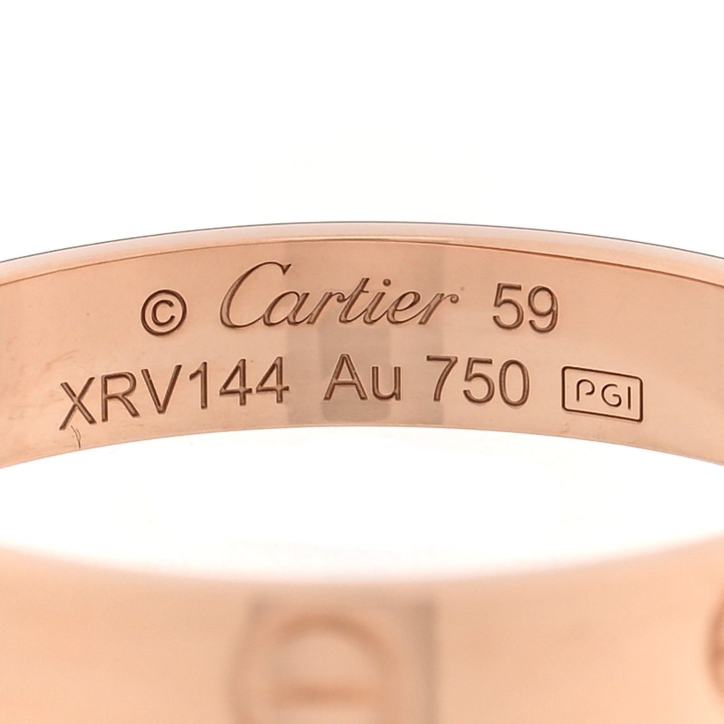 18K Pink Gold 3.5mm LOVE Wedding Band Ring 59 8.75