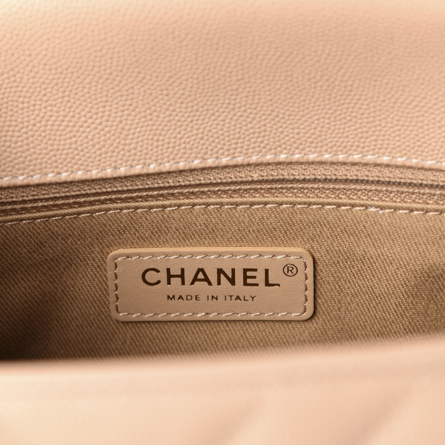 Chanel Caviar Chevron Quilted Small Coco Handle Flap Beige 8 of 10