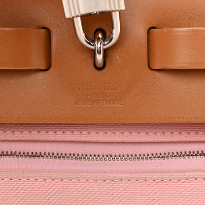 Hermes Vache Hunter Toile Herbag Zip 31 PM Rose Sakura 7 of 17