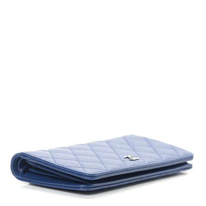 Chanel Lambskin Quilted Yen Wallet Dark Blue 5 of 13