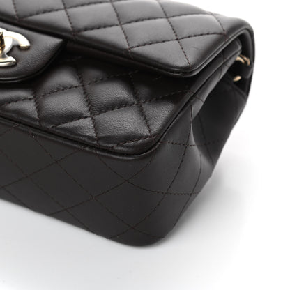 Chanel Lambskin Quilted Mini Rectangular Flap Dark Brown 9 of 10