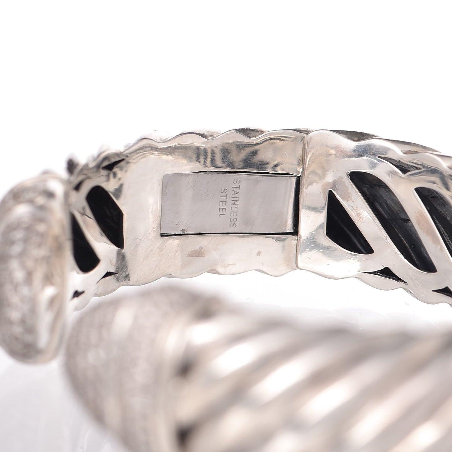 Sterling Silver Pave Diamond 15mm Waverly Bracelet