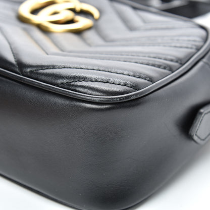 Gucci Calfskin Matelasse Small GG Marmont Chain Shoulder Bag Black 9 of 15