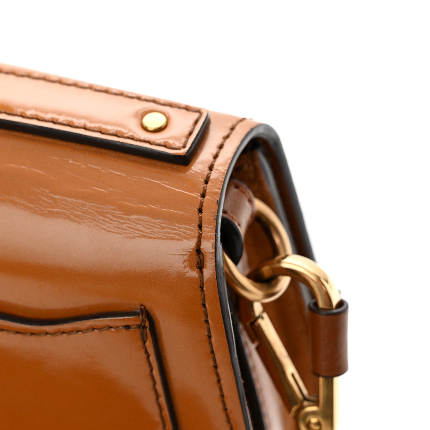 Chloe Spazzolato Sfumato Small Nile Bracelet Bag Caramel 14 of 15