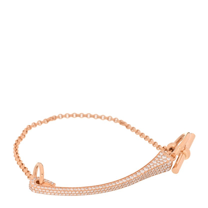Hermes 18K Rose Gold Diamond Clou de Forge Bracelet SH 1 of 4