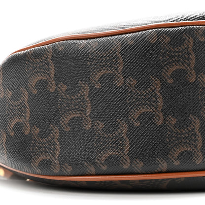 Celine Triomphe Canvas Calfskin Ava Shoulder Bag Tan 9 of 10