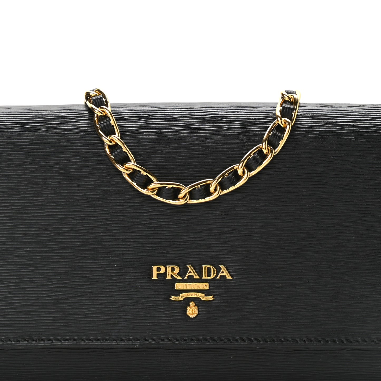 Vitello Move Metal Oro Chain Wallet Black